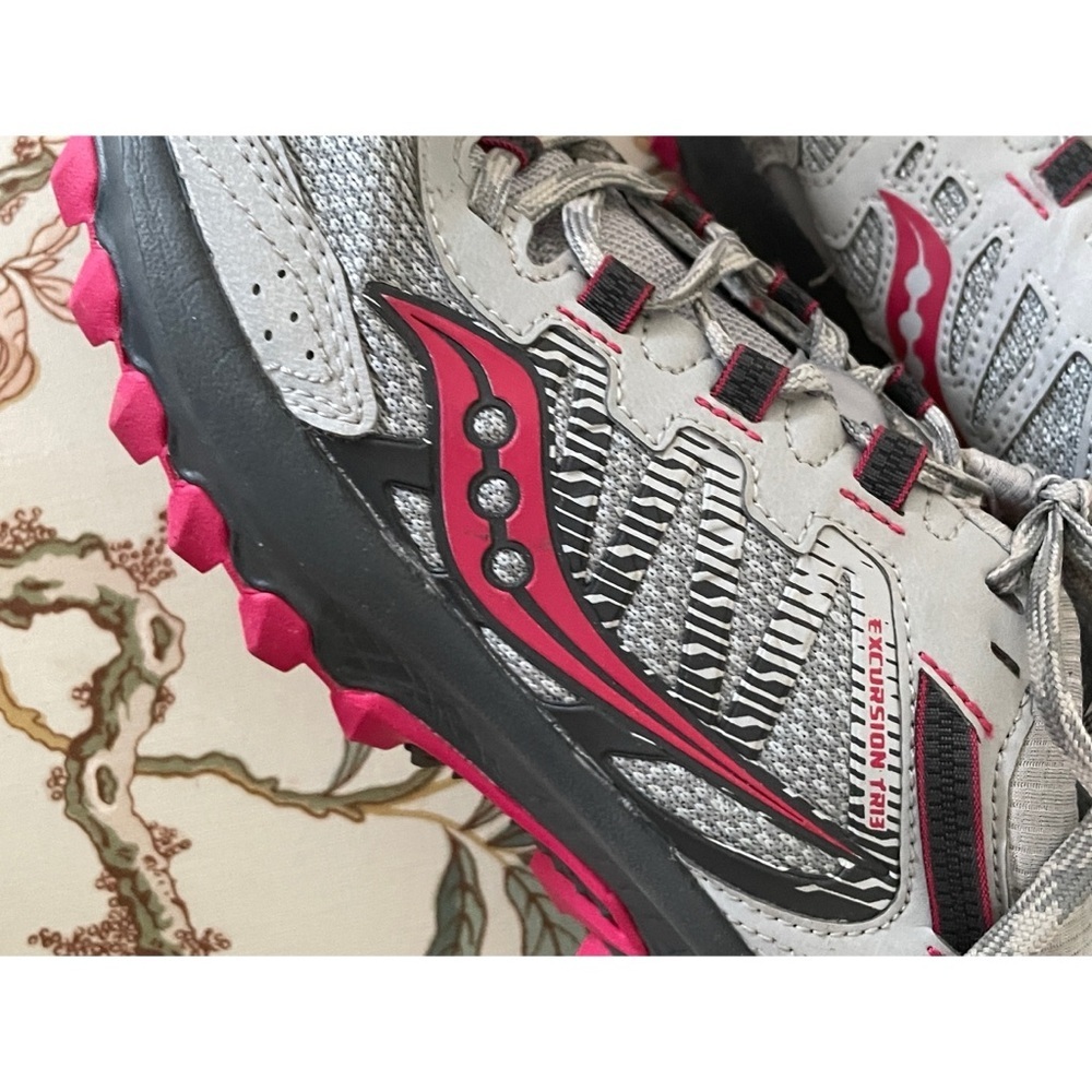 Saucony Excursion TR13 Trail Running Shoes Sneakers Grey Pink Size 8.5 - Picture 6 of 15
